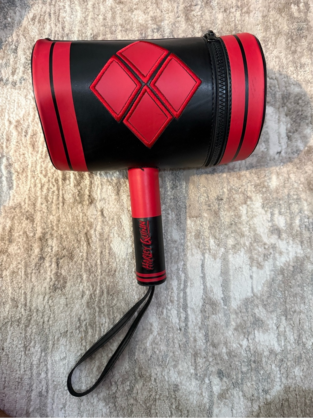 DC Comics Red and Black Harley Quinn Hammer Clutch Wristlet
